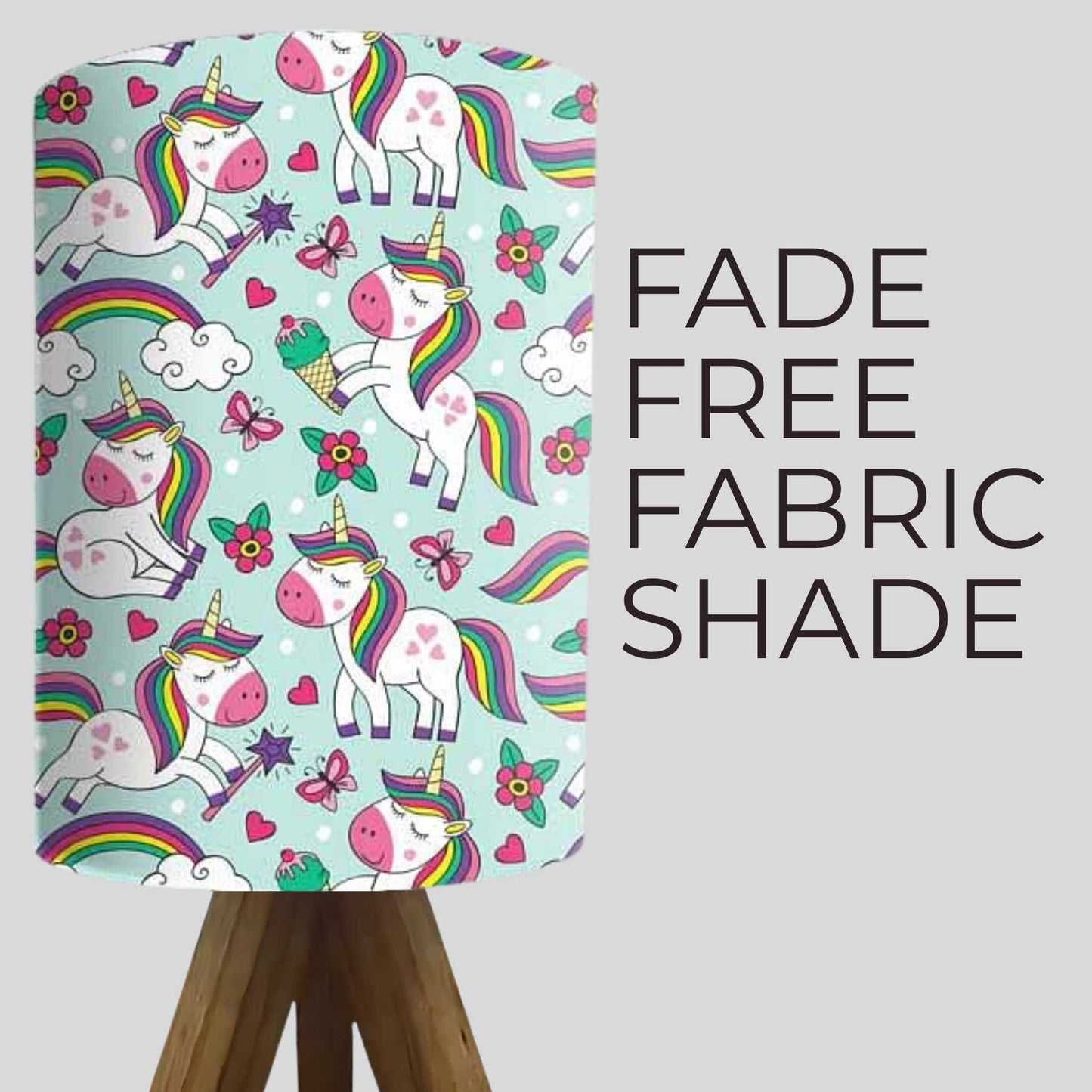 Wooden Tripod Table Lamp base For Bedroom-Cute Unicorn (3W LED Bulb Included)