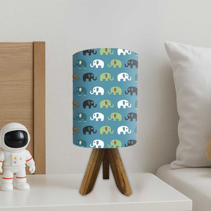 Wooden Lamp Table For Bedroom-Elephants (3W LED Bulb Included)