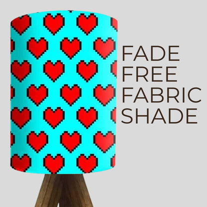 Handmade Wooden Table Lamps For Bedroom-Red Hearts (3W LED Bulb Included)