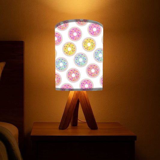 Wooden Side Lamps For Bedroom-Colorful Donuts (3W LED Bulb Included)