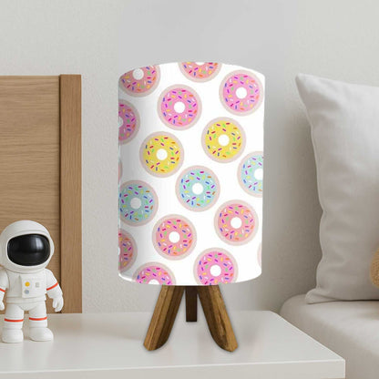 Wooden Side Lamps For Bedroom-Colorful Donuts (3W LED Bulb Included)