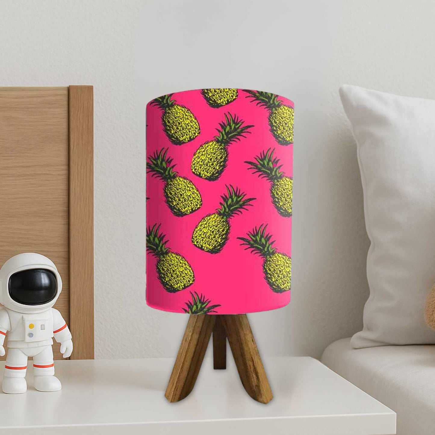 Wooden Table Lights For Bedroom-Yellow Pineapples (3W LED Bulb Included)