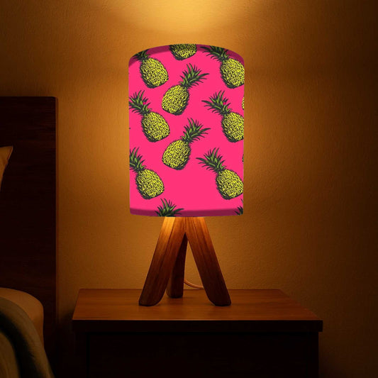 Wooden Table Lights For Bedroom-Yellow Pineapples (3W LED Bulb Included)