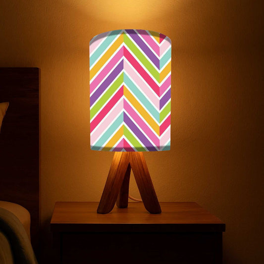 Led Lamp Wood For Bedroom-Cross Lines (3W LED Bulb Included)