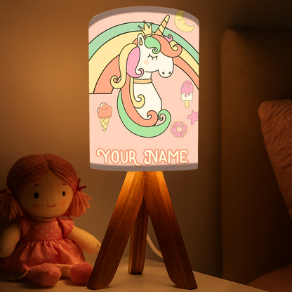 Customized Tripod Table Lamp-Cute Unicorn (3W LED Bulb Included)