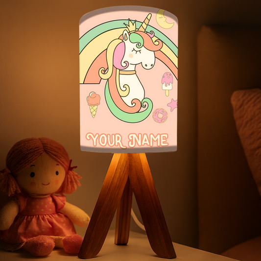 Customized Tripod Table Lamp-Cute Unicorn (3W LED Bulb Included)
