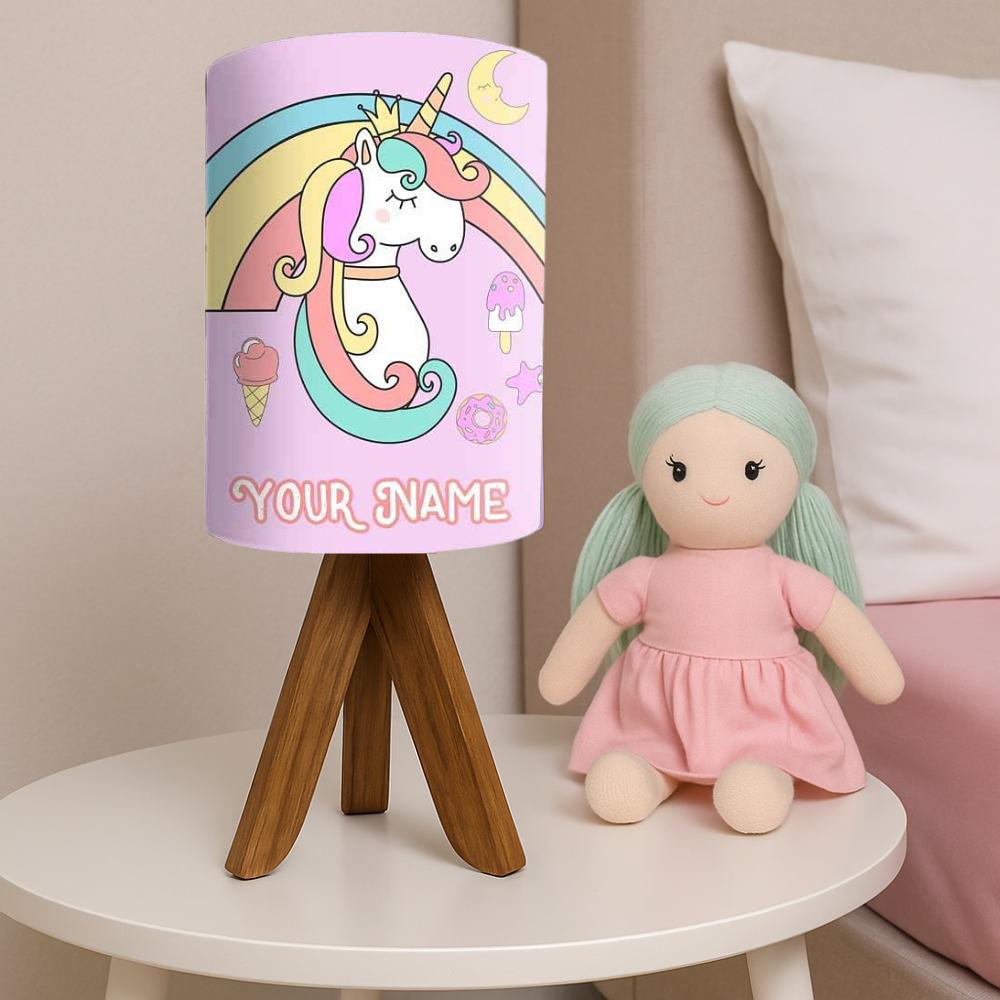 Customized Tripod Table Lamp-Cute Unicorn (3W LED Bulb Included)
