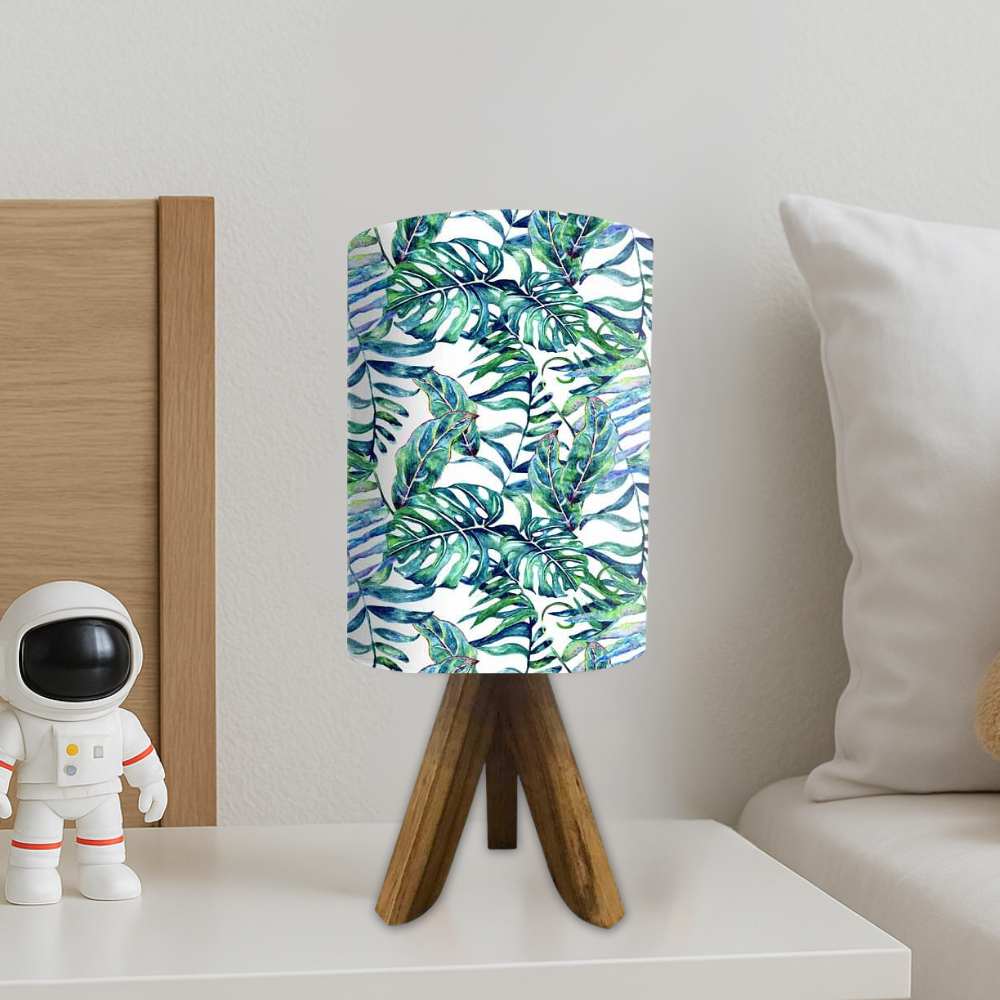 Wooden Study Table Lamp For Bedroom-Leaves (3W LED Bulb Included)