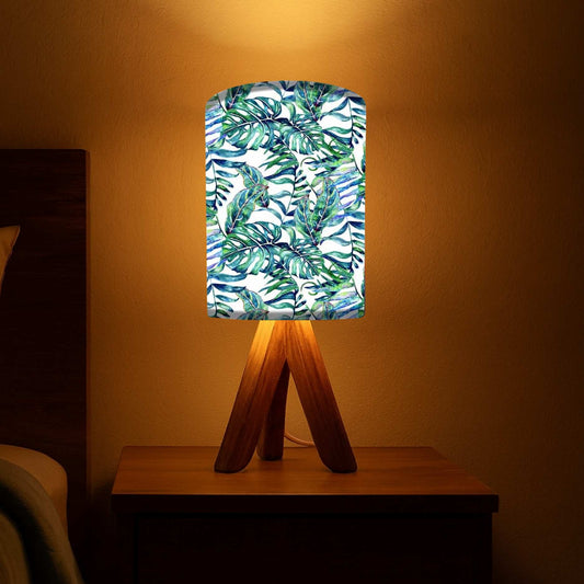 Wooden Study Table Lamp For Bedroom-Leaves (3W LED Bulb Included)