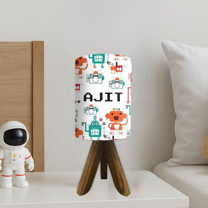 Custom Wooden Lamp Stand-Cute Robot (3W LED Bulb Included)