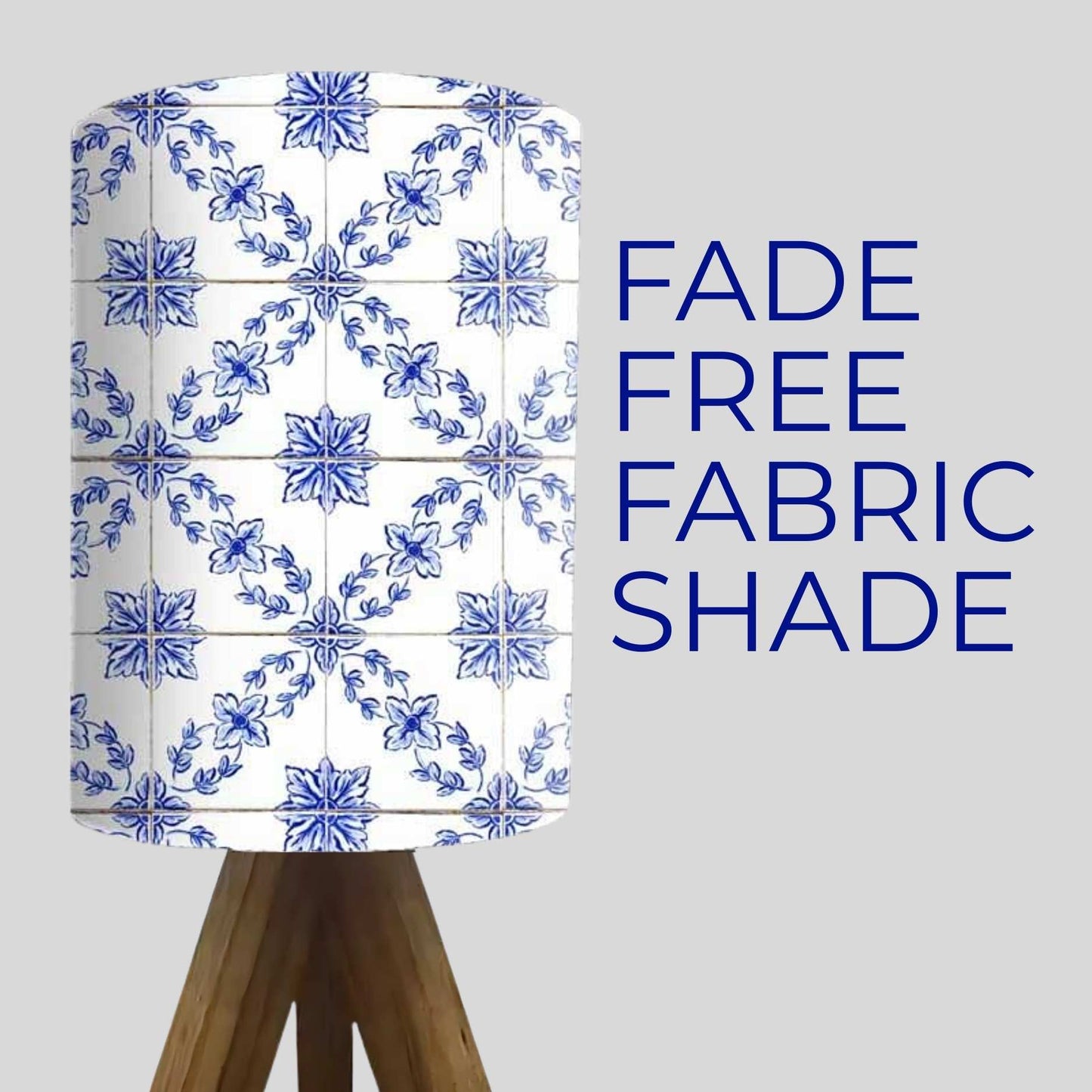 Wooden Table Lamp For Bedroom-White Flower Tiles (3W LED Bulb Included)