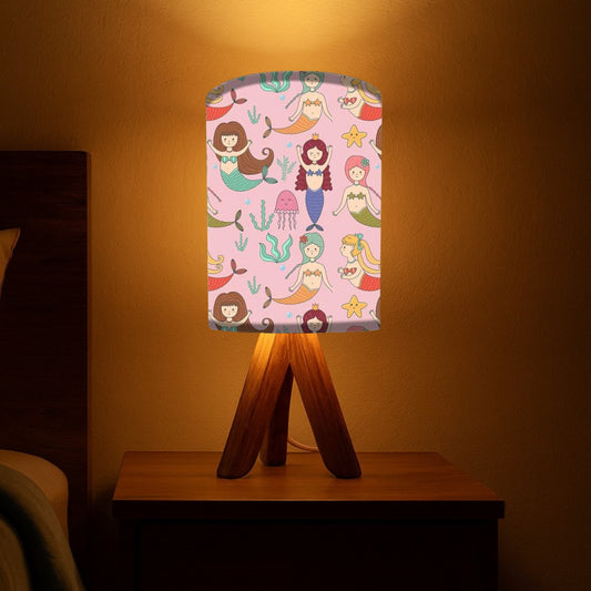 Small Wooden Tripod Lamp with 3w LED Bulb Included