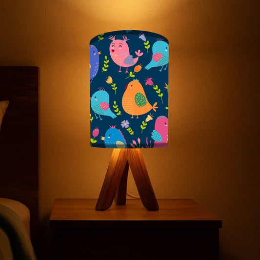 Mini Lamp for Kids Room-Wooden Tripod Light with 3w LED Bulb Included
