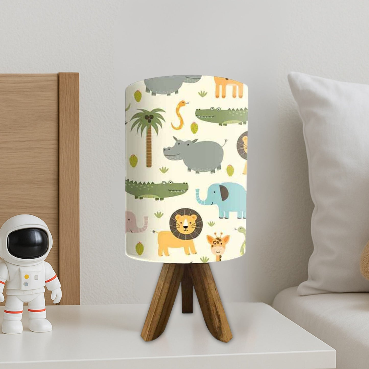 Mini Wooden Led Lamp-Wild Animals (3W LED Bulb Included)