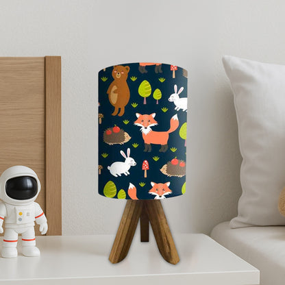 Wooden Bed Lamps For Kids-Cute Fox Bear (3W LED Bulb Included)