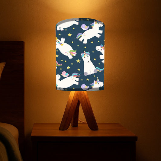 Wooden Study Lamp For Kids-White Unicorn (3W LED Bulb Included)