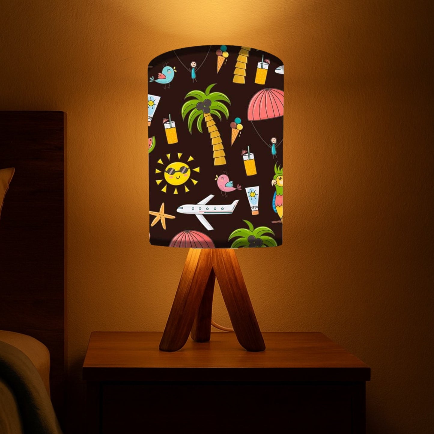 Wooden Bed Lamps For Kids-Beach Collection (3W LED Bulb Included)