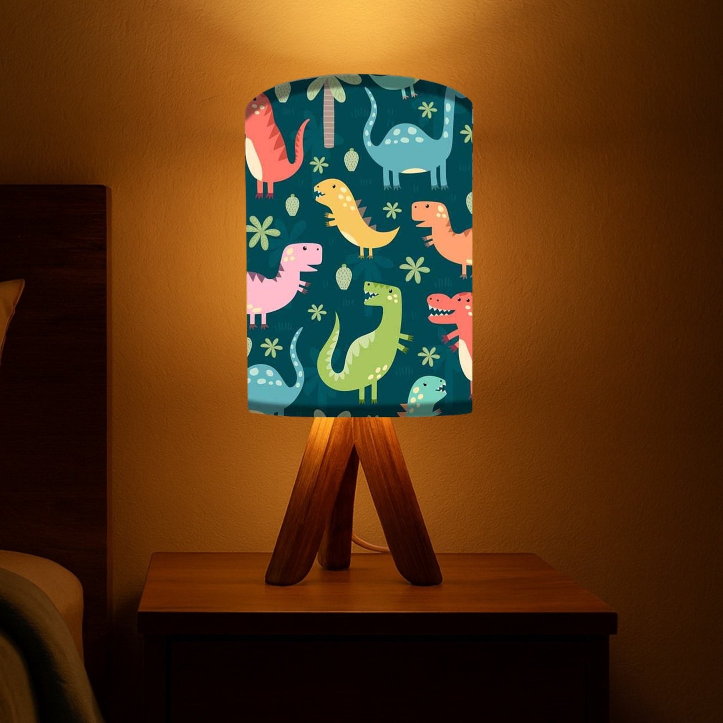 Wooden Table Lamps for living room-Dinosaur (3W LED Bulb Included)