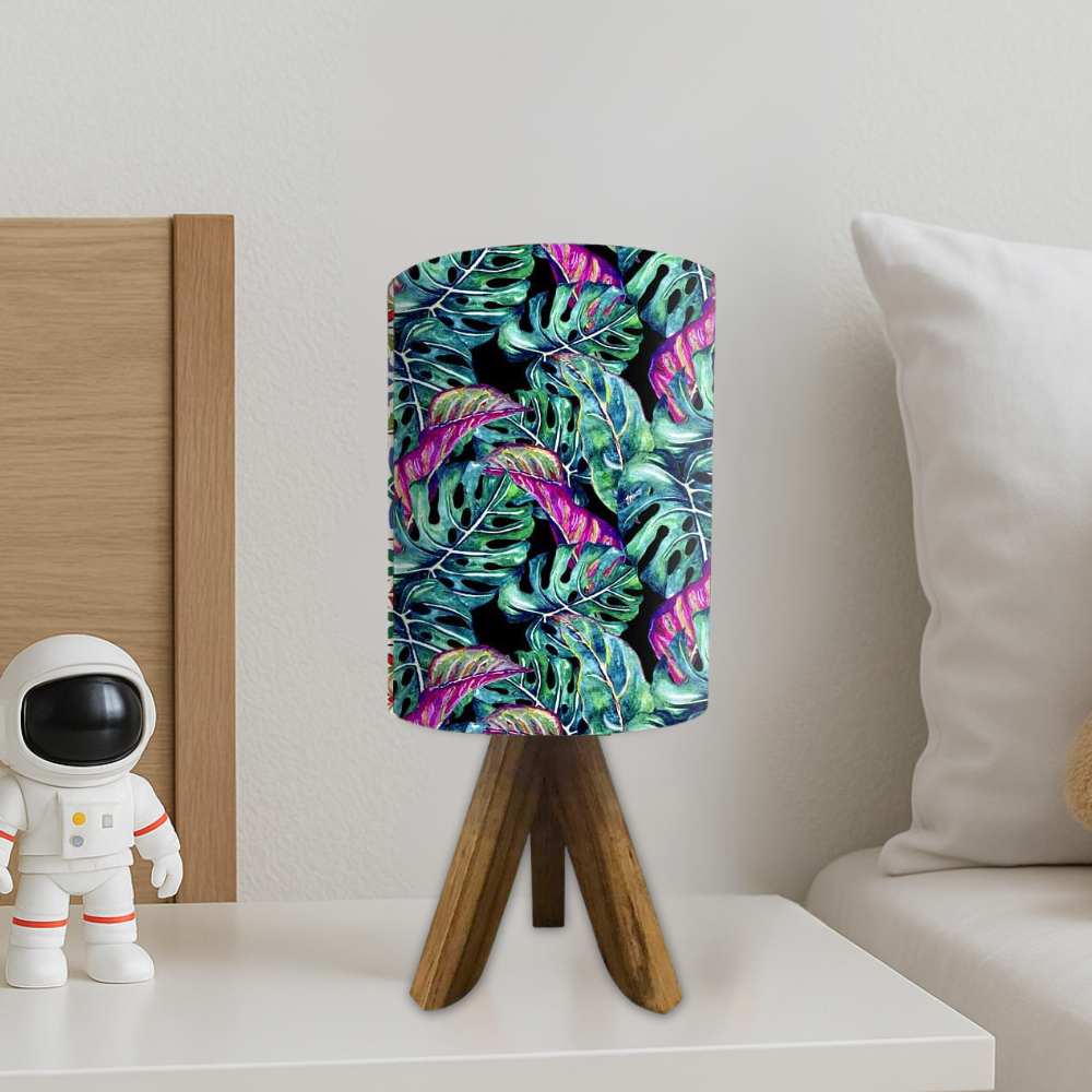 Wooden Bed Side Lamps For Bedroom-Colorful Leaves (3W LED Bulb Included)