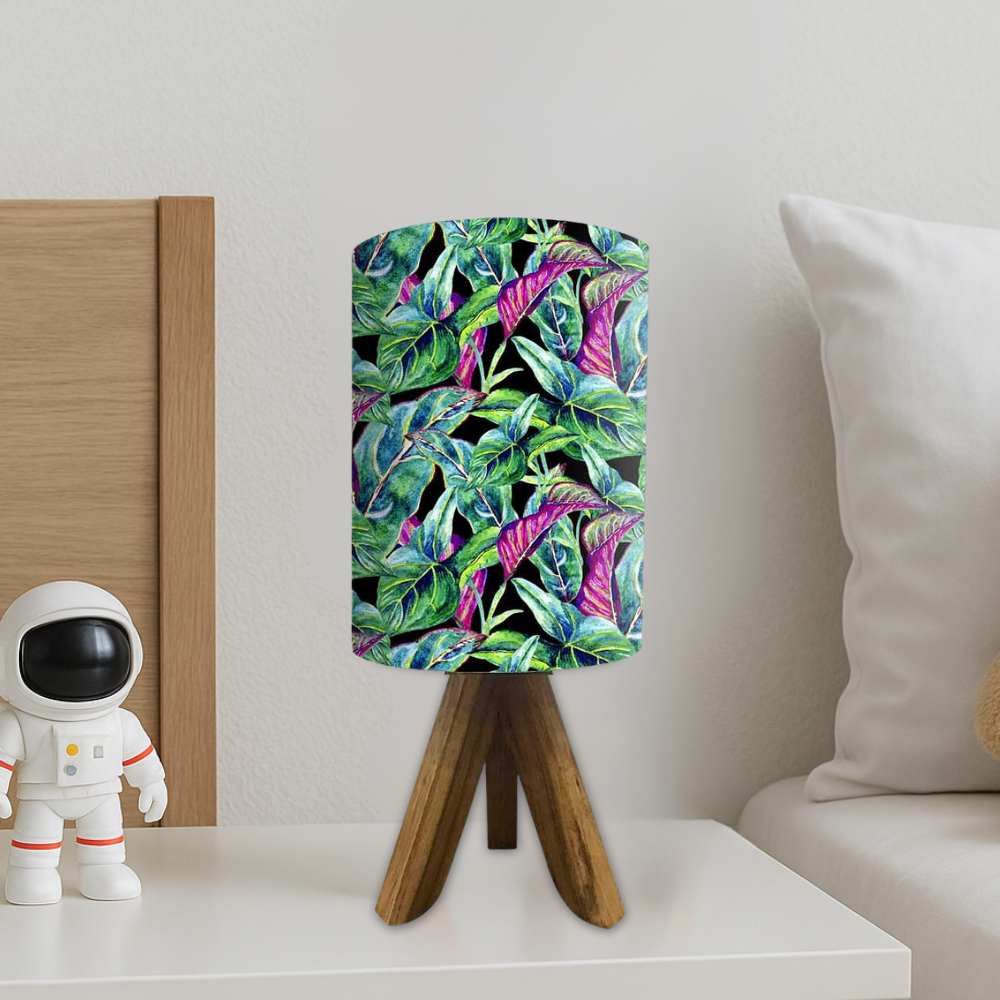 Wooden Lamp For Bedroom-Pinkish Leaves (3W LED Bulb Included)