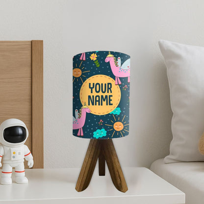 Personalized Tripod Lamp For Bedroom-Flying Unicorn (3W LED Bulb Included)