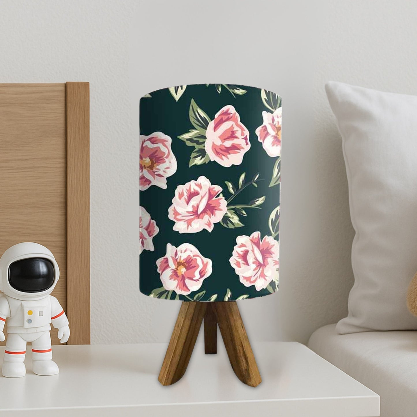 Mini Wooden Table Lamp For Bedroom Living Room-Roses (3W LED Bulb Included)