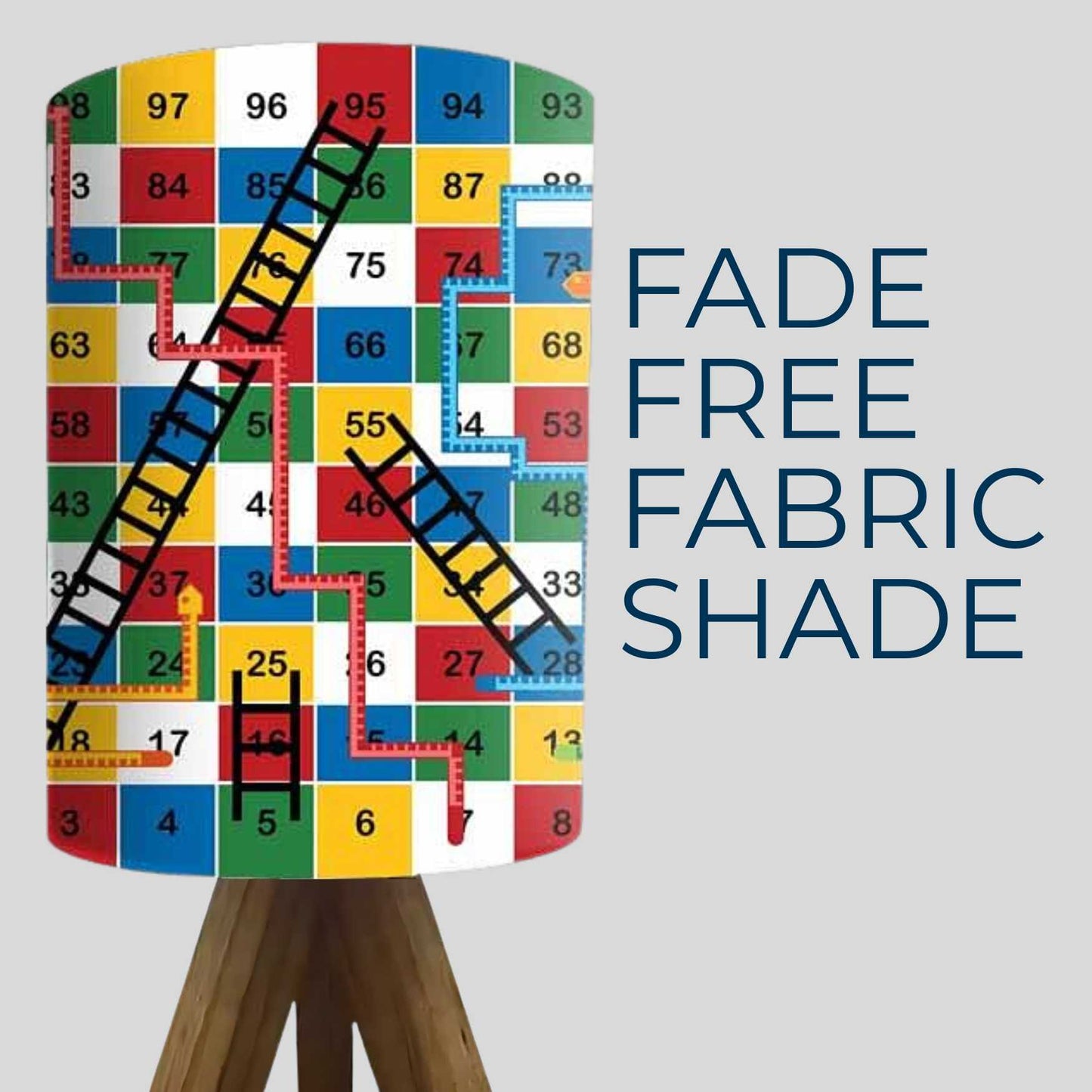 Sheesham Wood Lamp Table For Bedroom-Multicolor Snake & Ladder (3W LED Bulb Included)