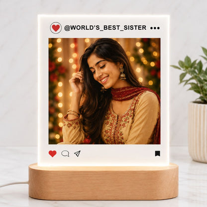 Personalized LED Lamp for Sister– Rakhi Gift 2025 | Unique Raksha Bandhan Big Sister Gift Idea | Acrylic Night Light with Photo