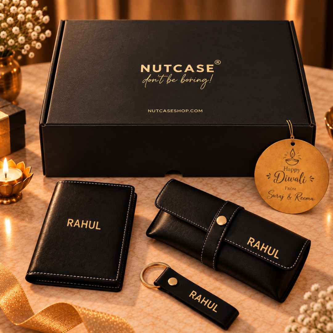 Custom  Gift Box with Passport Cover Custom Keychains and Specs Sunglass Holder Cover