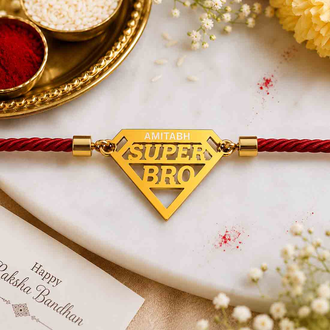 Custom Rakhis for Brother Stylish Rakhi for Rakshabandhan-Super Bro