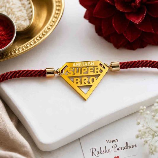 Custom Rakhis for Brother Stylish Rakhi for Rakshabandhan-Super Bro