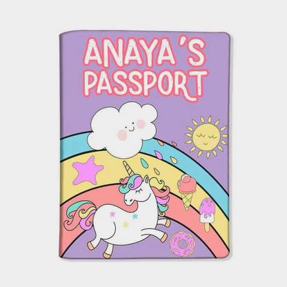 Nice Passport Cover for Gift - Unicorn Rainbows Sunshine