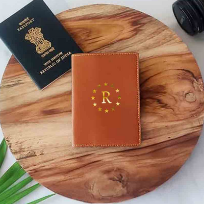 PU Leather Customized Travel Wallet Passport Holder for Men - Star