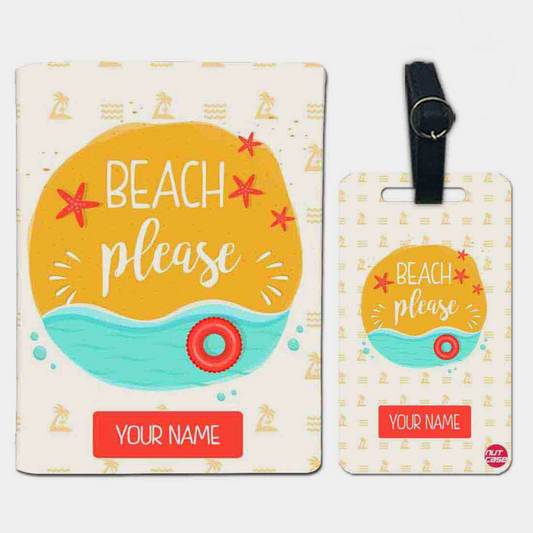 Personalised Passport Cover Travel Luggage Tag - Beach Please