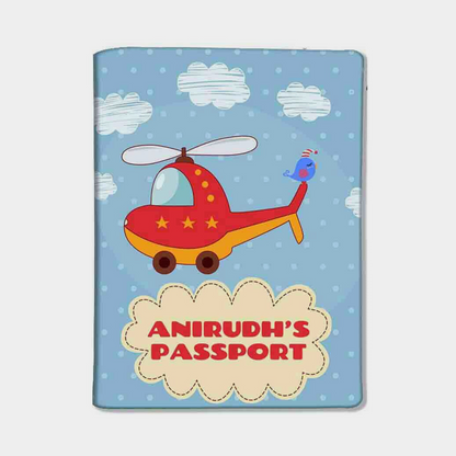 Customized Passport Cover for Kids  -Cute Helicopter