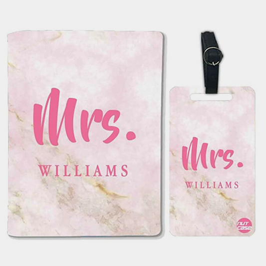 Personalised Mr & Mrs Passport Cover Anniversary Gifts for CouplesLuggage Tag  -  Mrs Traveller
