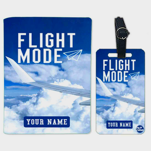 Personalised Passport Cover Travel Luggage Tag - Flight Mode