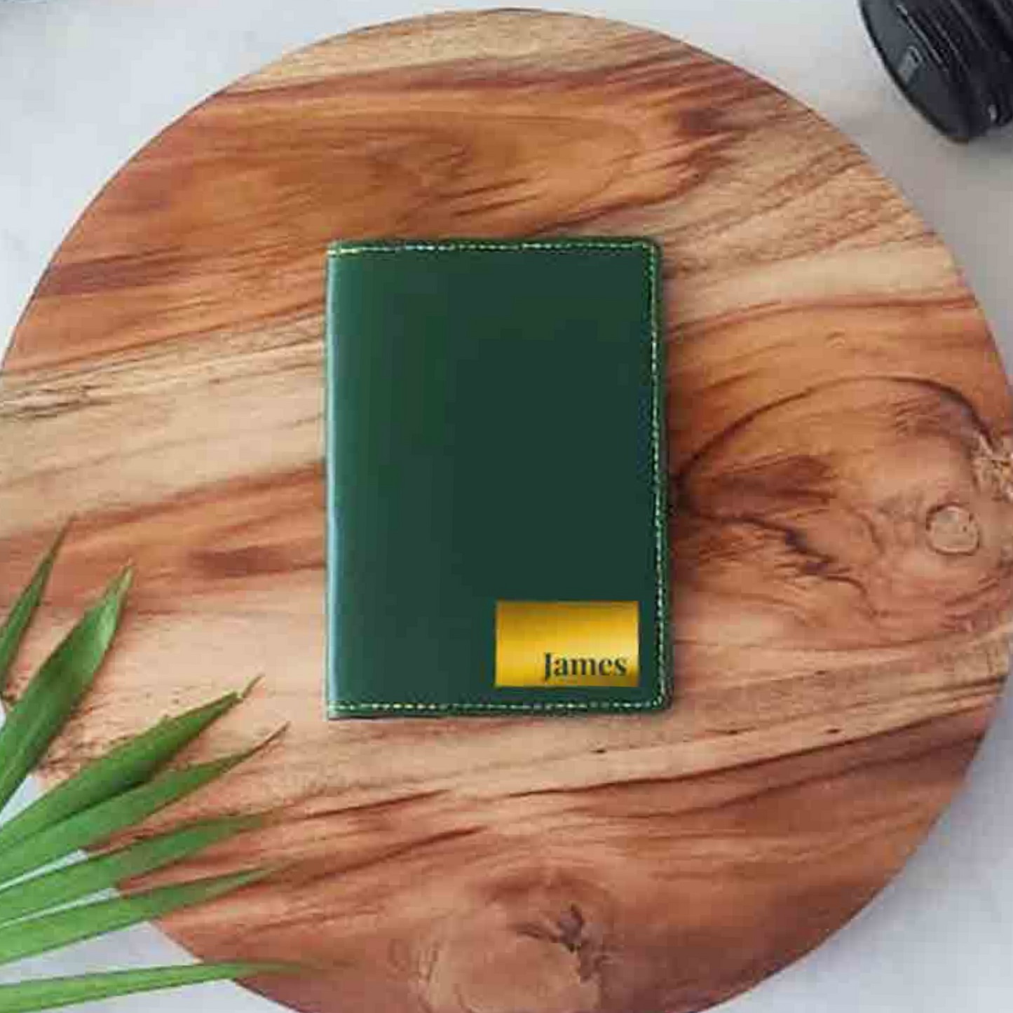 Personalized Pu Leather Travel Wallet Passport Cover - Name Box