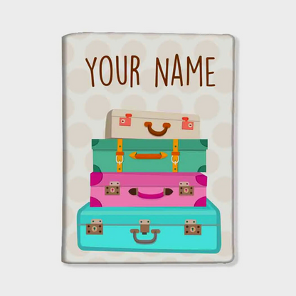 Customized Passport Cover for Girl -  Suitcase