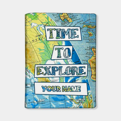 Classy Personalized Passport Cover -  TIME TO EXPLORE