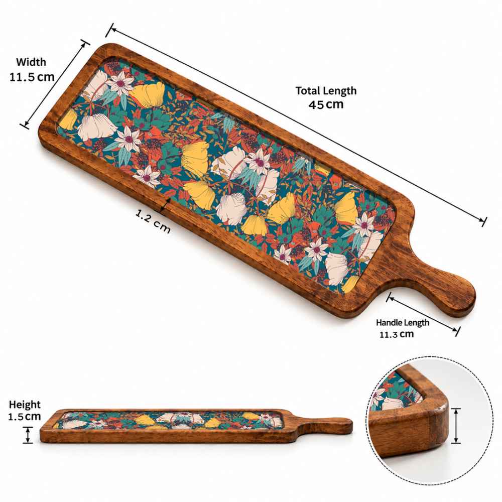 Premium Diwali Gift Set – Wooden Bat Tray, Cutlery Holder & Decorative Diya Candle