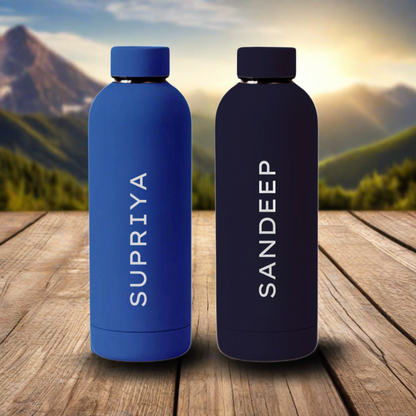 Nutcase Stainless Steel Water Bottle Double Insulated 500ml Bottles for Office Home Travel- BPA Free, Leakproof - SET OF 2