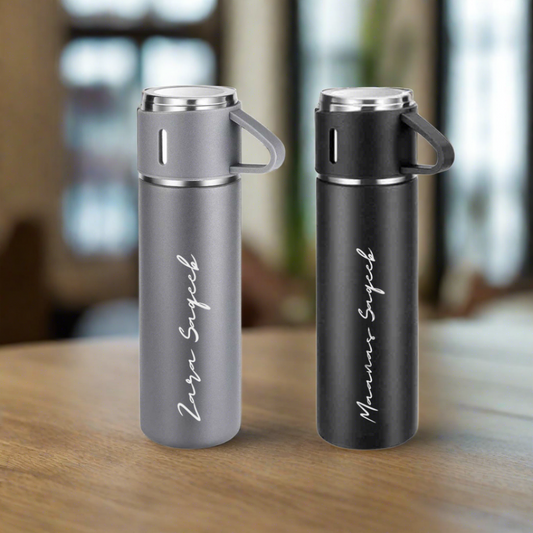 Personalized Thermos Cup For Tea Flask Gift Box Set Stainless Steel Flask - Set of 2
