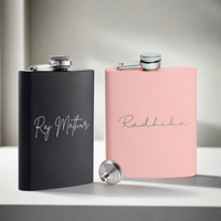 Personalized  Engraved Stainless Steel Hip Flask Gift Ideas - Set of 2