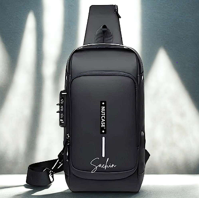 Crossbody Bag for Men | Personalized Sling Bag Side Backpack with USB Charging & Anti-Theft Lock