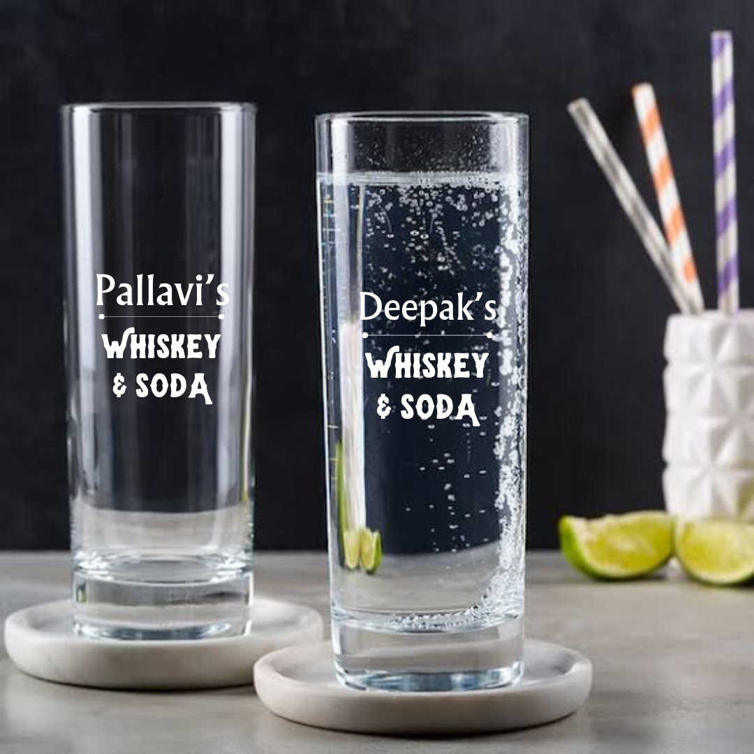 Custom Whiskey Glasses - Whisky And Soda
