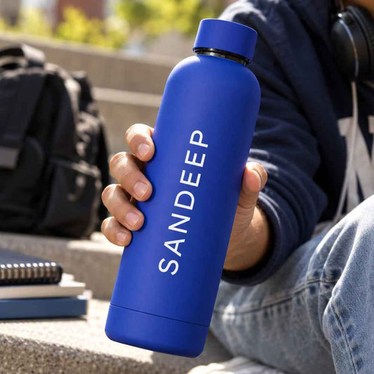 Nutcase Personalized Water Bottle Stainless Steel Double Insulated 500ml Bottles for Office Home Travel- BPA Free, Leakproof