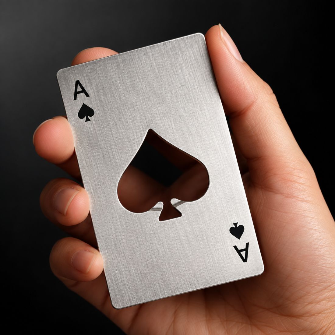 Stainless steel spade bottle opener poker themed Diwali gift
