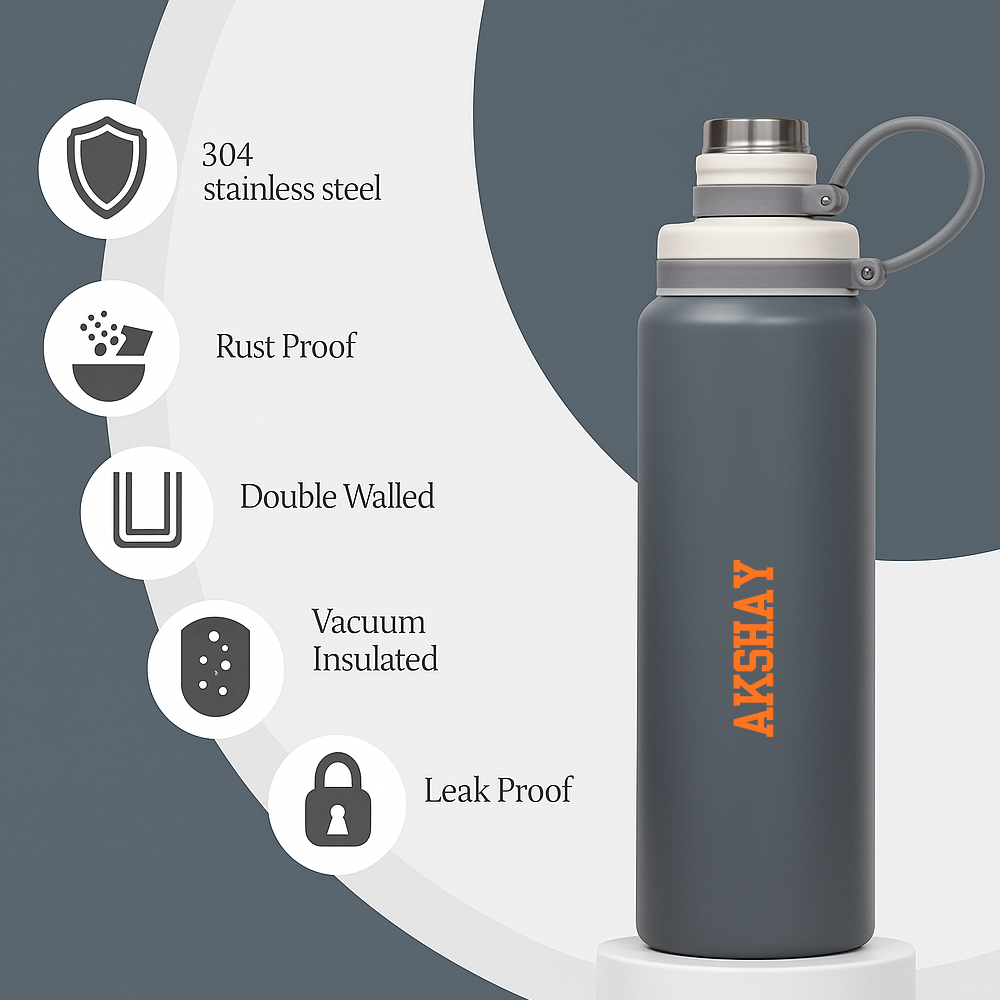 Custom Water Steel Bottle – Leakproof Hot and Cold Water Bottle 800ml