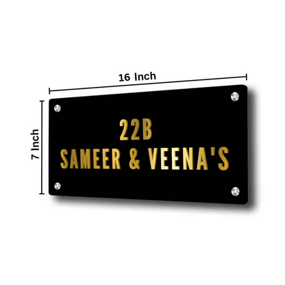 Personalised Metal Name Board for Door Entrance House Flats - Couple Name